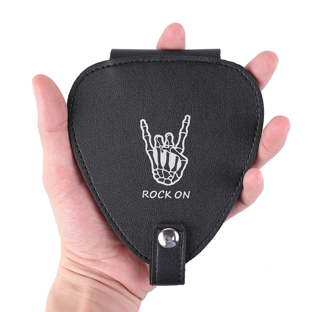 Guitar Picks Holder Case with 22 Guitar Picks PU Leather Plectrums Storage Bag
