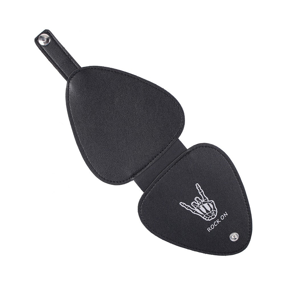 Guitar Picks Holder Case with 22 Guitar Picks PU Leather Plectrums Storage Bag