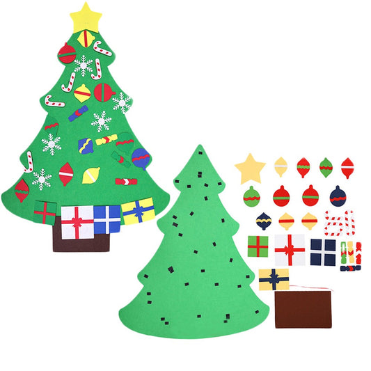 Wall Hanging DIY Felt Xmas Tree + 26Pc Detachable Ornaments Set Style 2