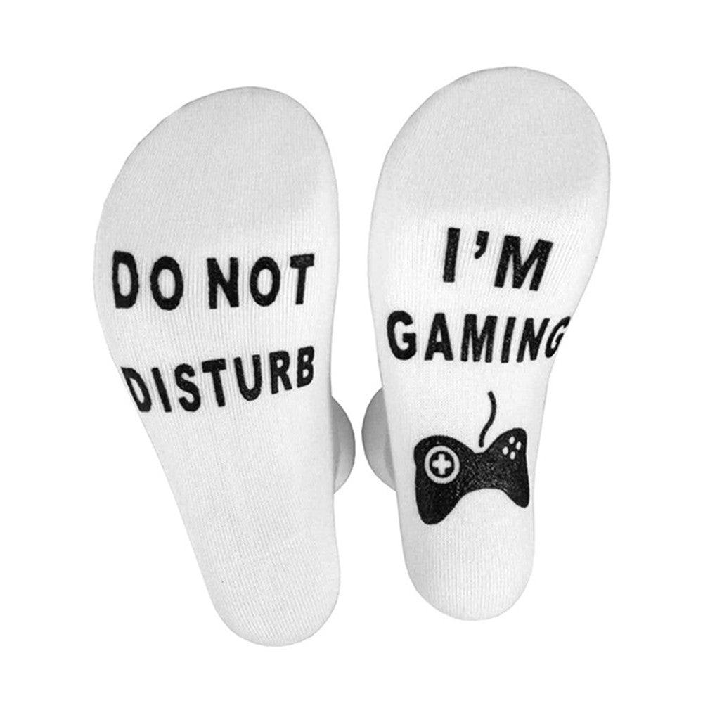 4 Pairs of Mens Funny Do Not Disturb I'm Gaming Socks One Size Style 1 and Style 3