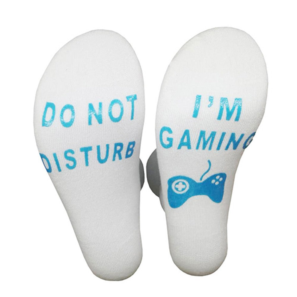 2 Pairs of Mens Funny Do Not Disturb I'm Gaming Socks One Size Style 1 and Style 4