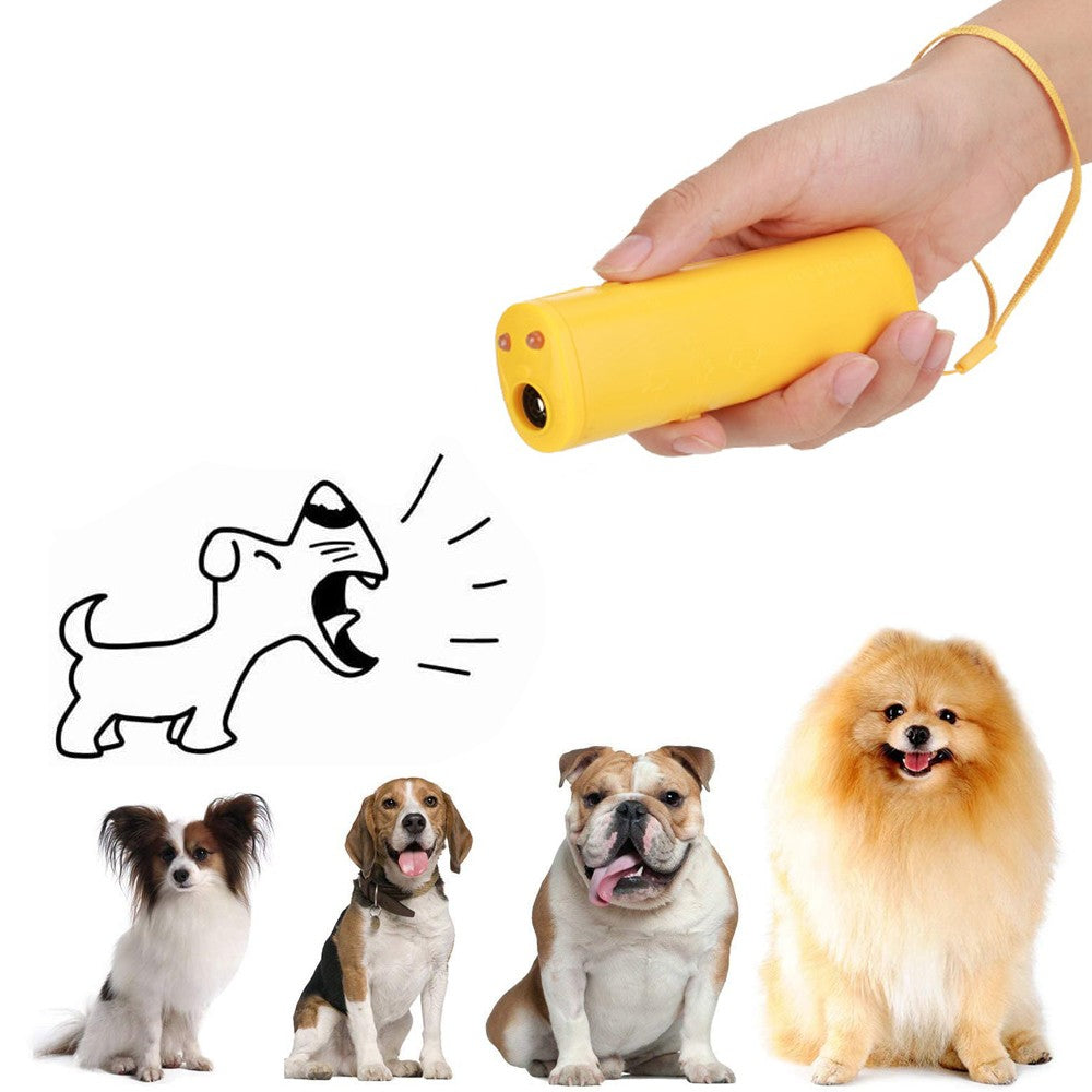Anti-Barking Dog Trainer Dog Repellent Trainer Ultrasonic Anti Barking Device with LED Flashlight