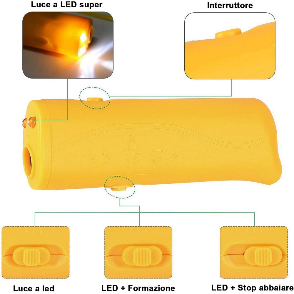 Anti-Barking Dog Trainer Dog Repellent Trainer Ultrasonic Anti Barking Device with LED Flashlight
