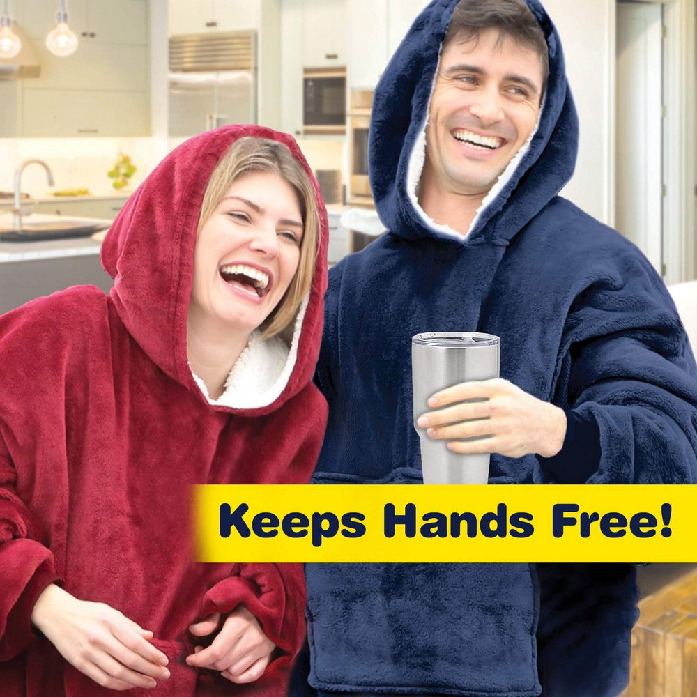2 X Winter Huggle Hoodies Throw Red and Navy