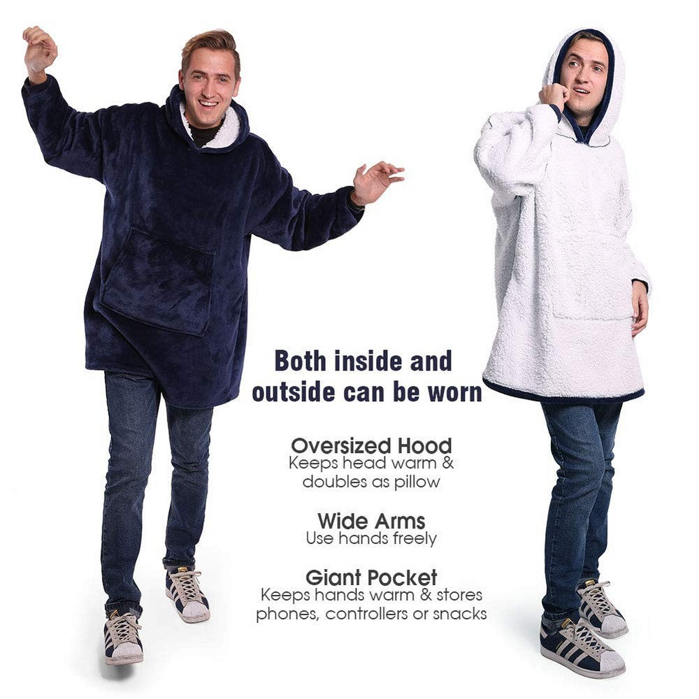 2 X Winter Huggle Hoodies Throw Red and Navy