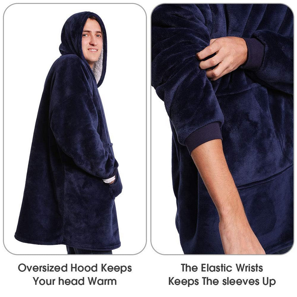 2 X Winter Huggle Hoodies Throw Red and Navy