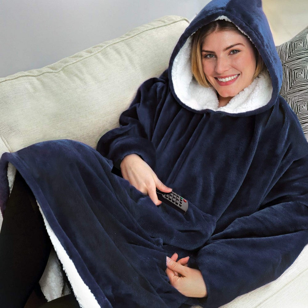 2 X Winter Huggle Hoodies Throw Red and Navy