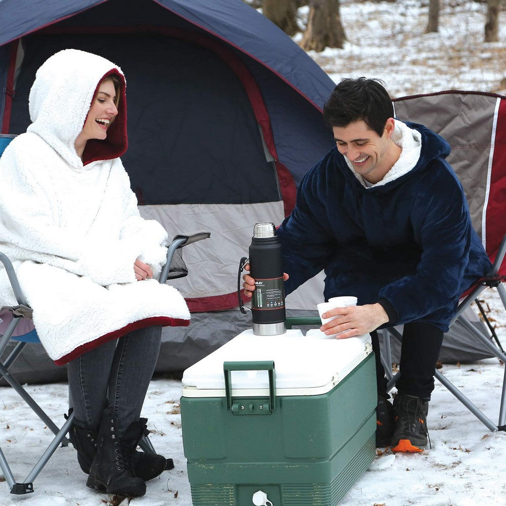 2 X Winter Huggle Hoodies Throw Red and Navy