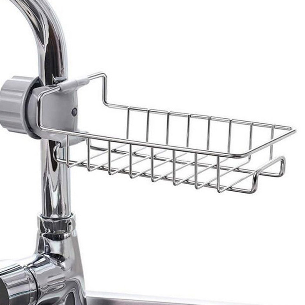 Kitchen Caddy Stainless Steel Sink Faucet Storage Rack Sponge Holder Organizer