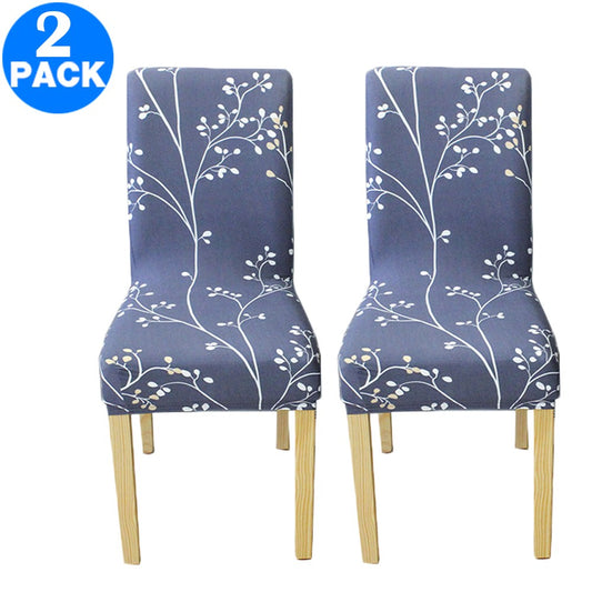 2 X Printed Stretch Dining Chair Slipcover Style 1