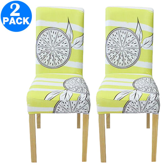 2 X Printed Stretch Dining Chair Slipcover Style 6