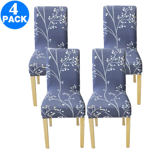 4 X Printed Stretch Dining Chair Slipcover Style 1
