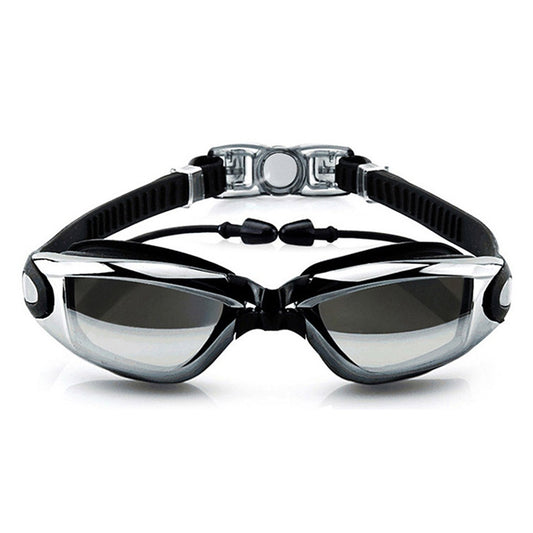 Adult Anti Fog Swim Goggles With Ear Plugs Black