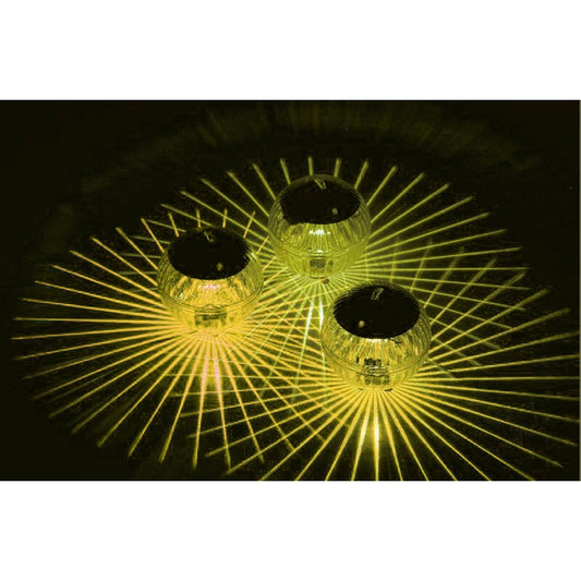 2 X Waterproof Solar Floating LED Lights Warm White