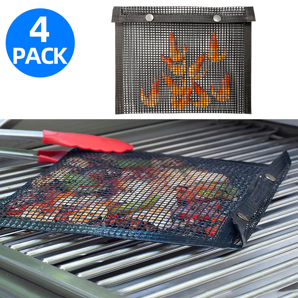 4X BBQ Large 
Non-Stick Mesh Grilling Bags