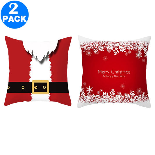 2Pack 45 X 45CM Christmas Decorative Square Pillow Cases Style 1 and Style 2