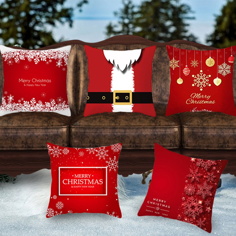 2Pack 45 X 45CM Christmas Decorative Square Pillow Cases Style 1 and Style 5