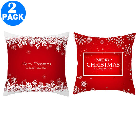2Pack 45 X 45CM Christmas Decorative Square Pillow Cases Style 2 and Style 4