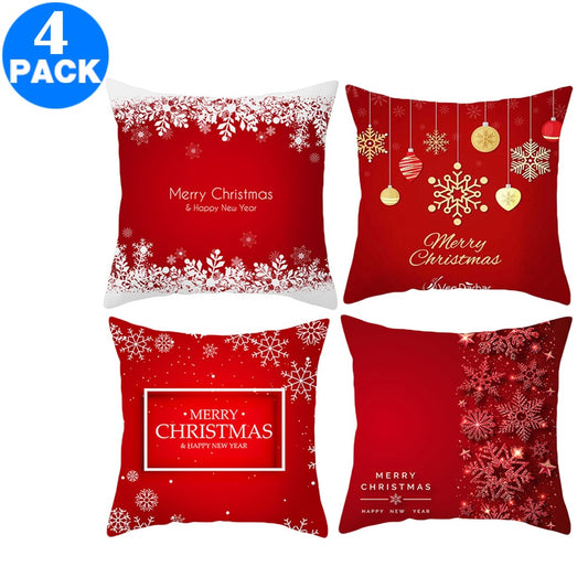 4Pack 45 X 45CM Christmas Decorative Square Pillow Cases Style 2 Style 3 Style 4 Style 5