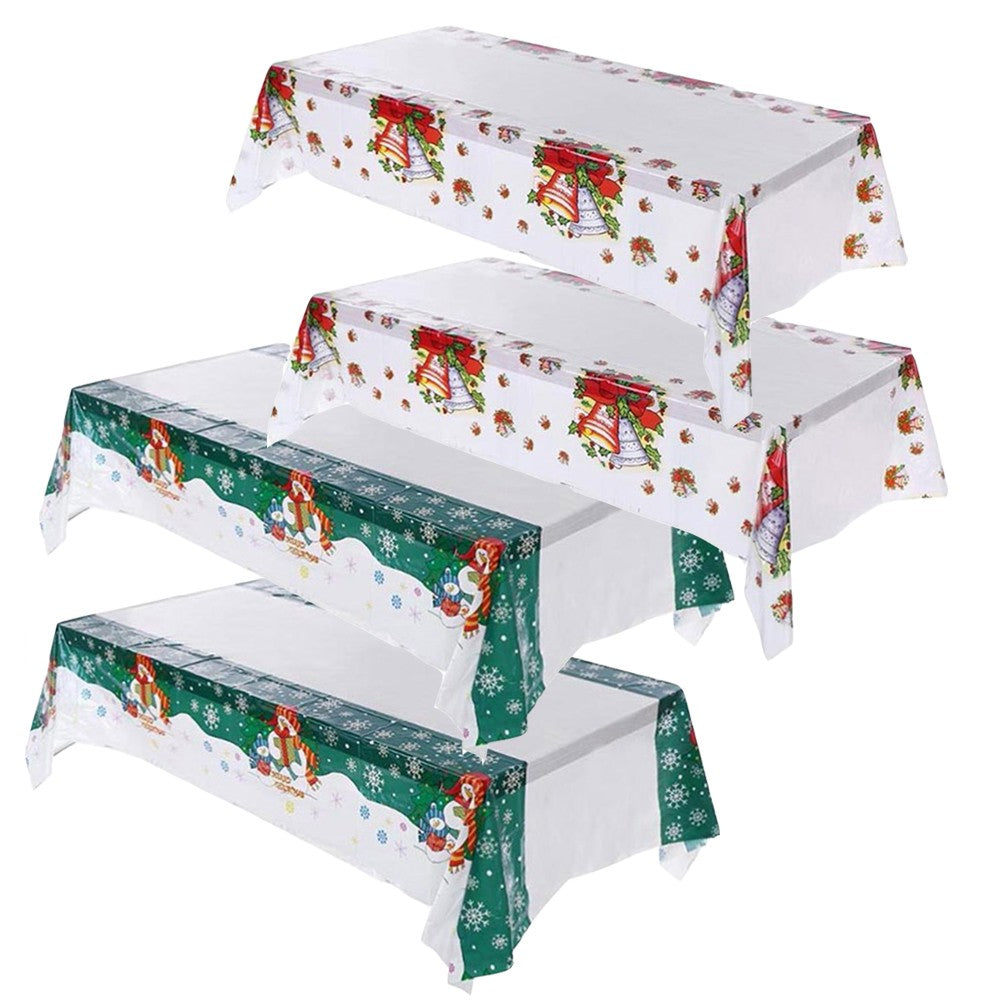 4Pcs Waterproof Oil-Proof Plastic Christmas Table Covers