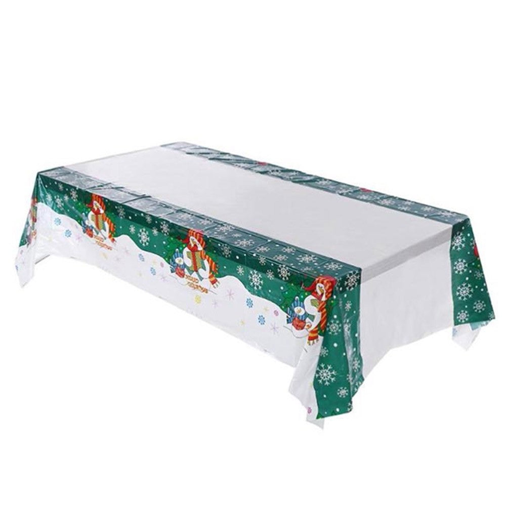 4Pcs Waterproof Oil-Proof Plastic Christmas Table Covers