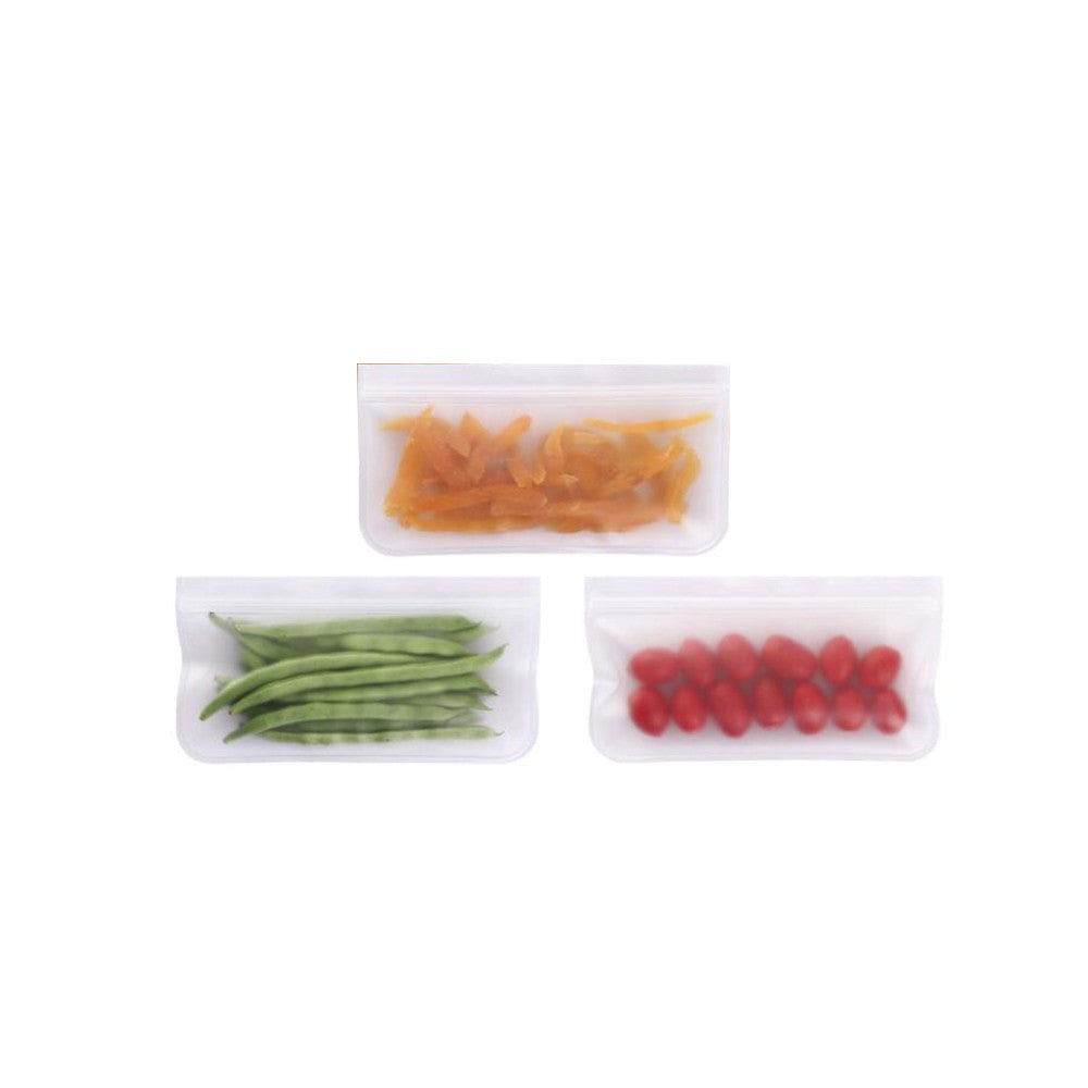 10Pcs Reusable PEVA Food Storage Bag Zip Lock Eco friendly Snack Bags 21x12cm 21x18cm