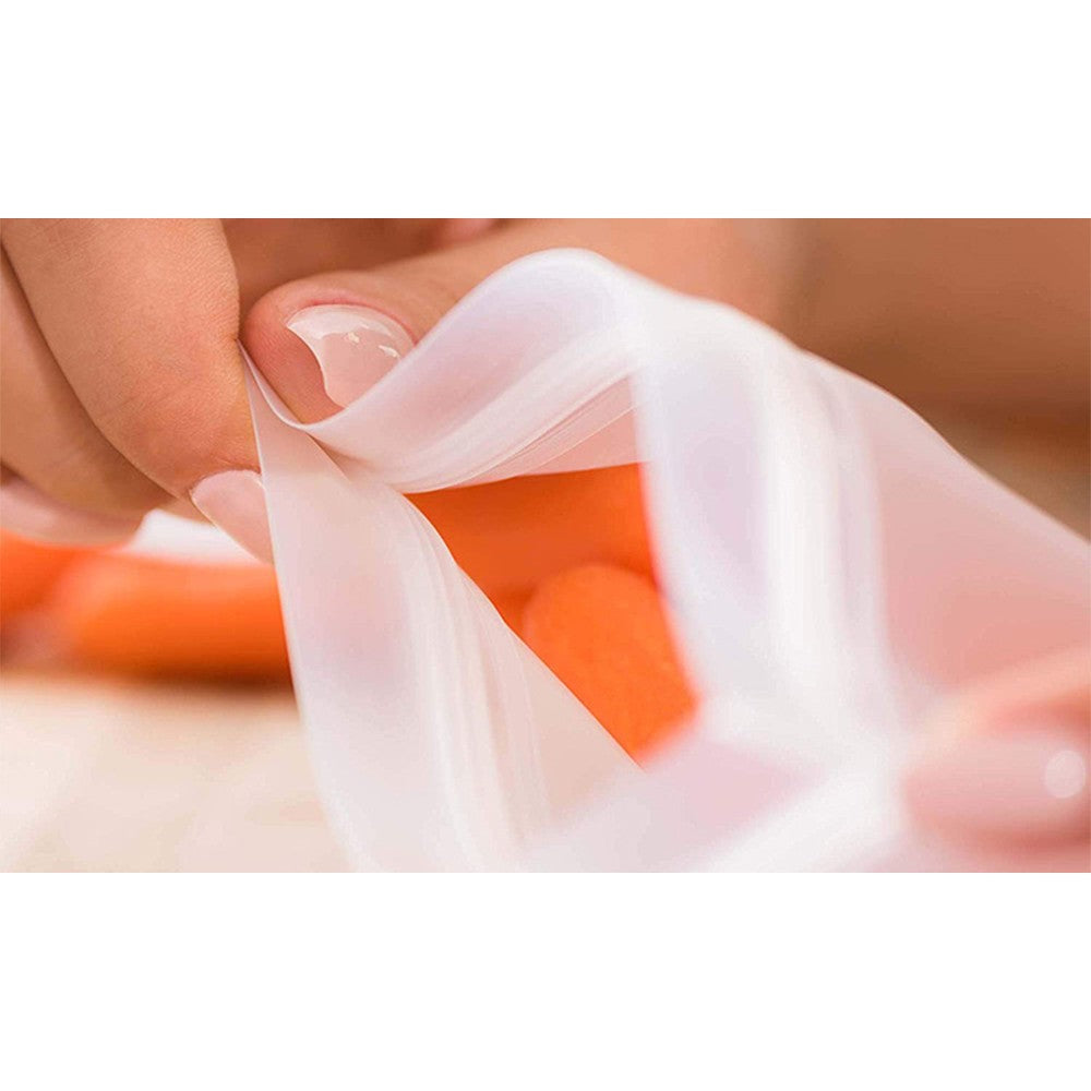 10Pcs Reusable PEVA Food Storage Bag Zip Lock Eco friendly Snack Bags 21x12cm 21x18cm