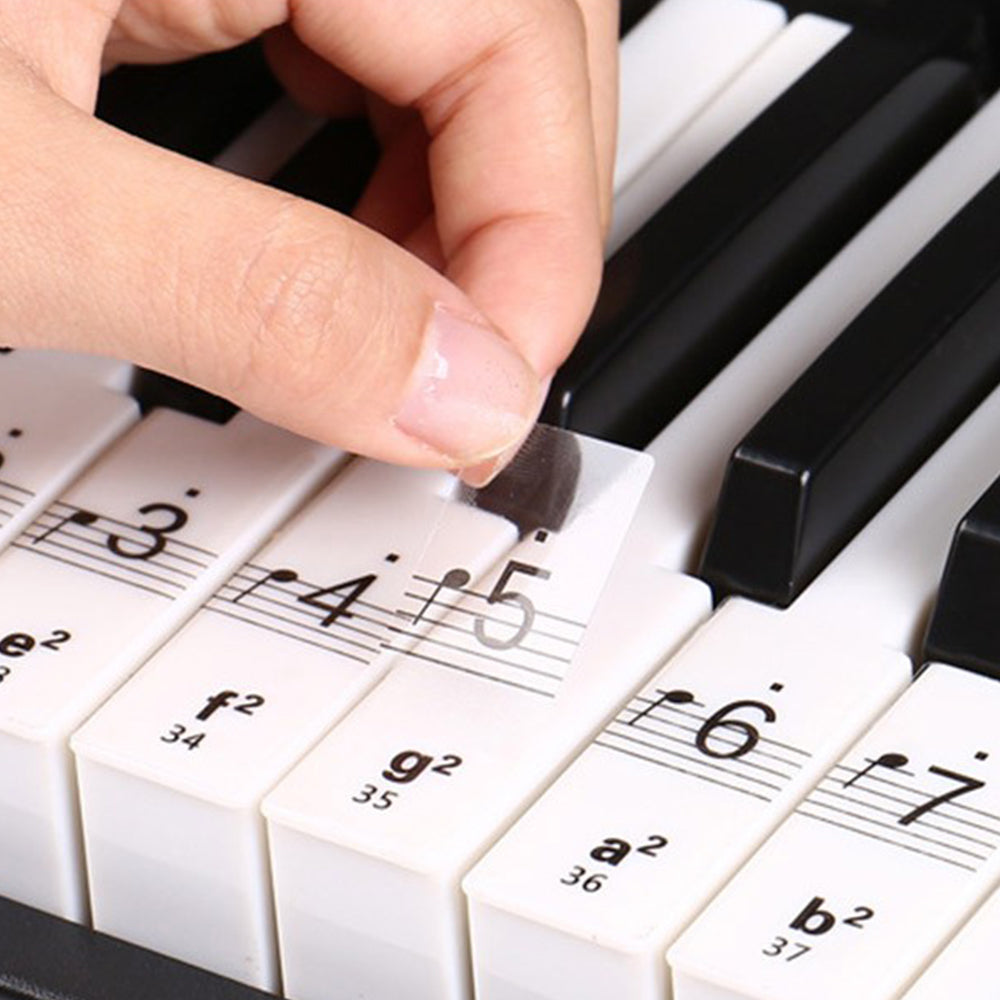 1 X Piano Practice Keyboard Note Chart Stickers Sets for White Keys 61 88 KEY