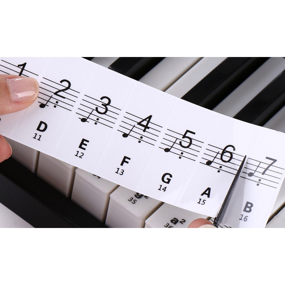 1 X Piano Practice Keyboard Note Chart Stickers Sets for White Keys 61 88 KEY