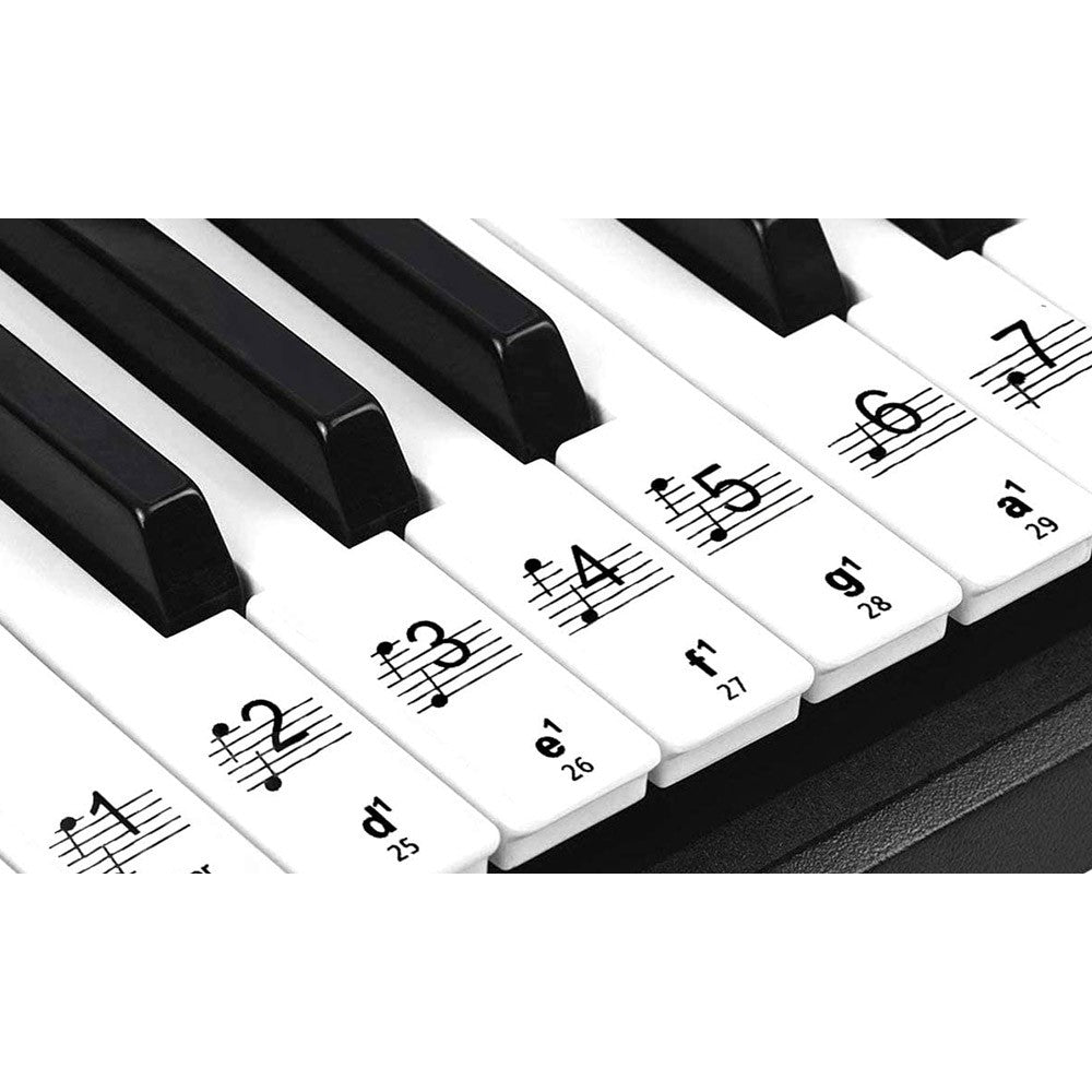 1 X Piano Practice Keyboard Note Chart Stickers Sets for White Keys 61 88 KEY