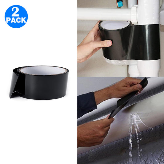 2pcs 5X150CM Waterproof Adhesive Repair HomeTape-Black