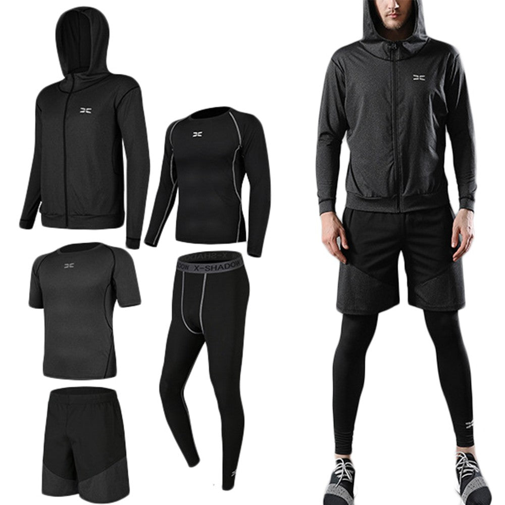 5Pcs Mens Tracksuit Set Grey