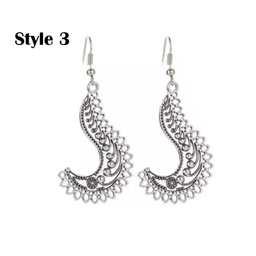 3 Pairs Bohemian National Style Earrings Style 2 3 4