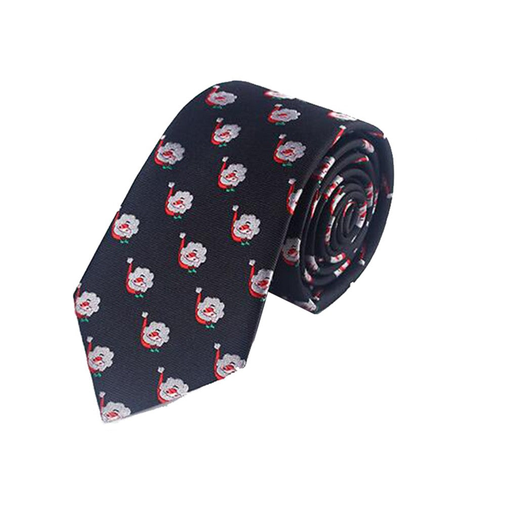 2 X Christmas Tie Holiday Season Neckties Navy and Black