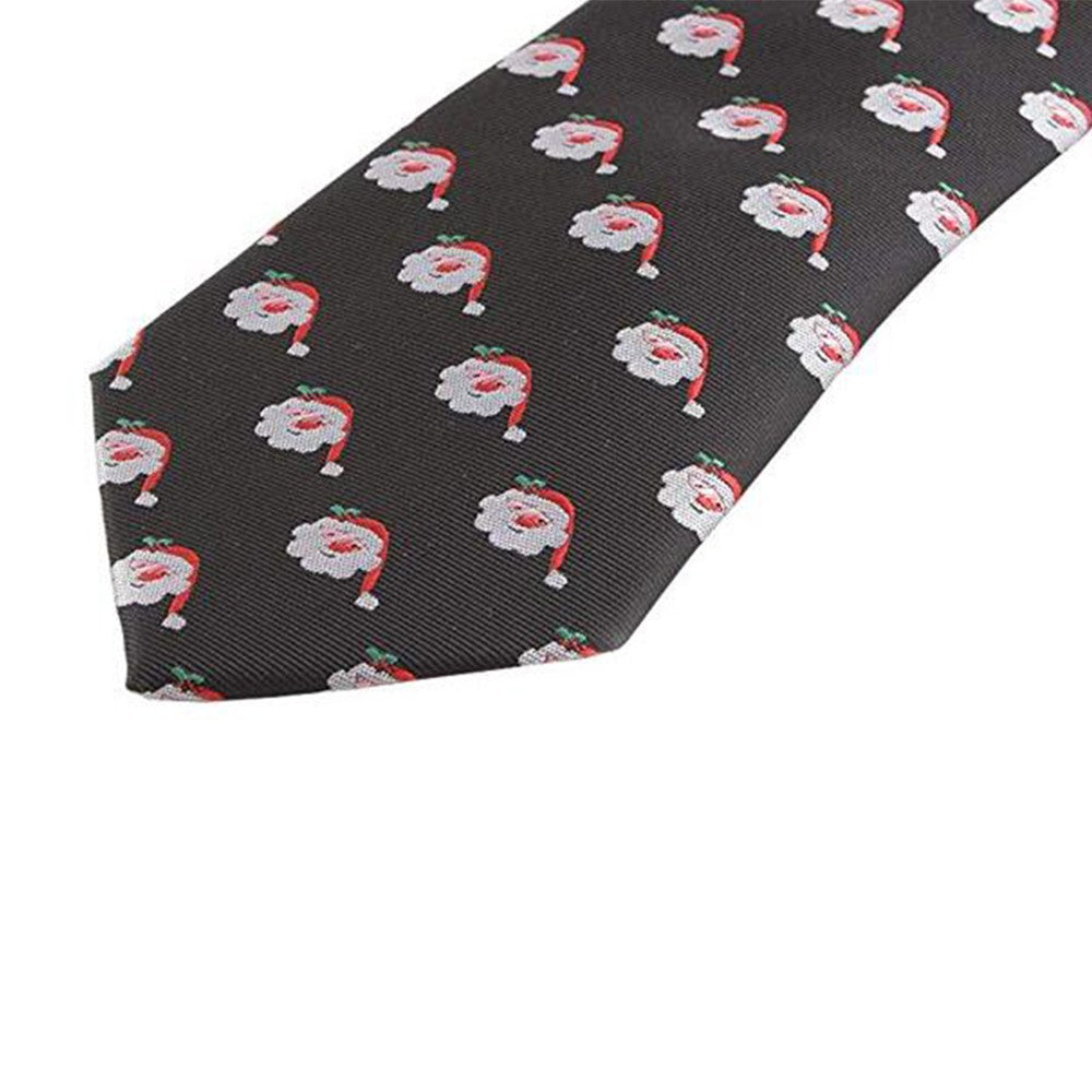 2 X Christmas Tie Holiday Season Neckties Navy and Black