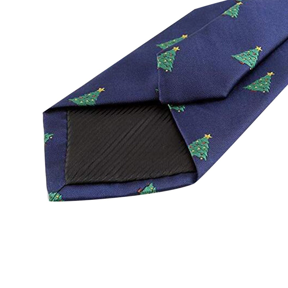2 X Christmas Tie Holiday Season Neckties Navy and Black