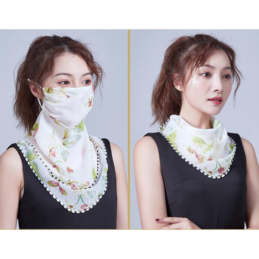 2pcs Flower Print Lightweight Scarves Women-Green