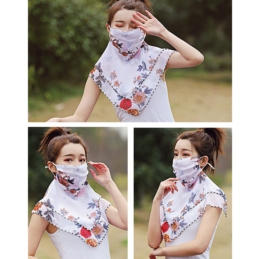 2pcs Flower Print Lightweight Scarves Women-Red