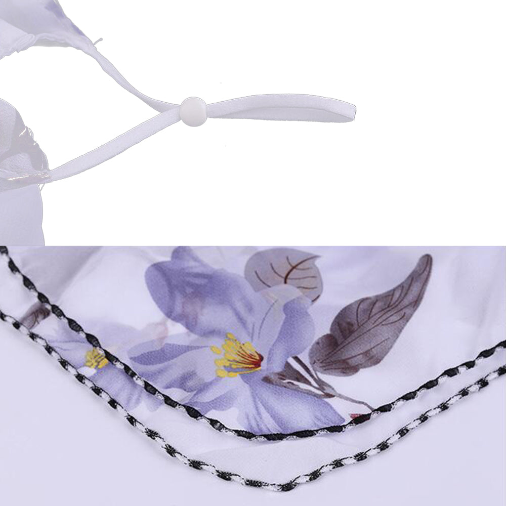2pcs Flower Print Lightweight Scarves Women-White