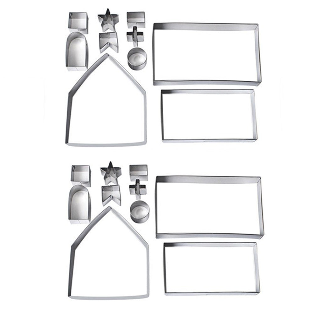 20 Pieces Christmas Gingerbread House Stainless Steel Biscuit Molds