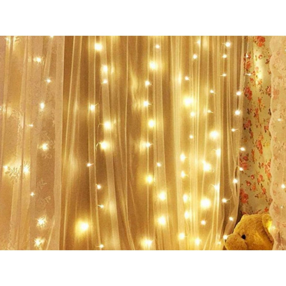 2X 3M Curtain Lights Remote Control 300LED Curtain Lights Wedding String Lights Fairy String Lights Warm White