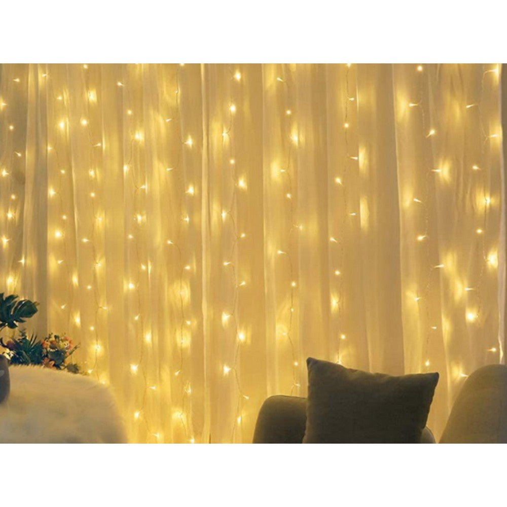 2X 3M Curtain Lights Remote Control 300LED Curtain Lights Wedding String Lights Fairy String Lights Warm White