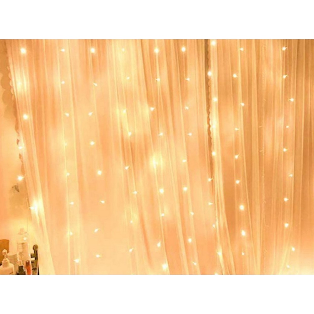 2X 3M Curtain Lights Remote Control 300LED Curtain Lights Wedding String Lights Fairy String Lights Warm White