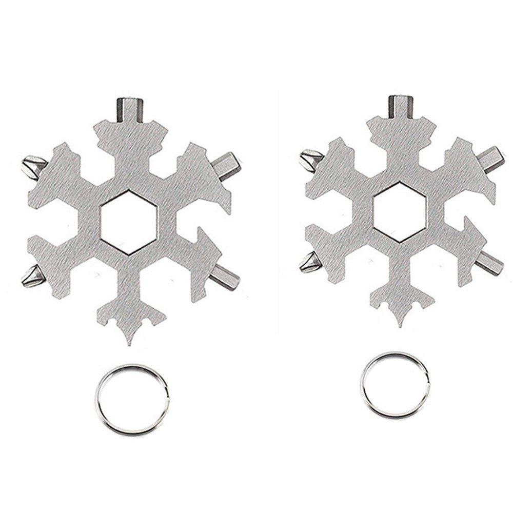 2 X 18 in 1 Silver Snowflake Multifunctional Tool Outdoor Hand Tool for Home
