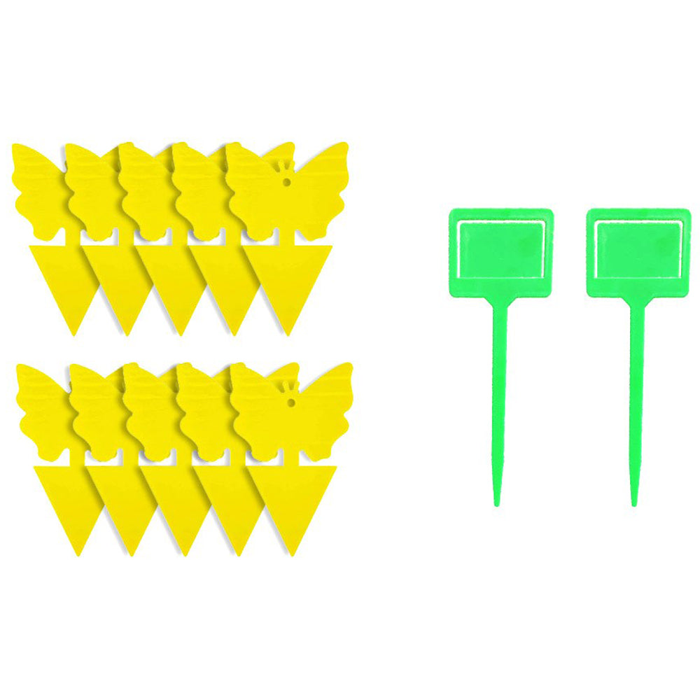 10Pcs Butterfly Shape Sticky Trap Insect Killer with 2pcs Holder