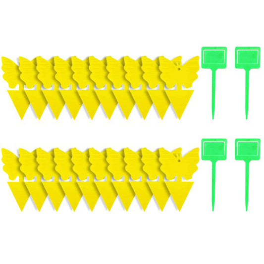 20Pcs Butterfly Shape Sticky Trap Insect Killer with 4pcs Holder