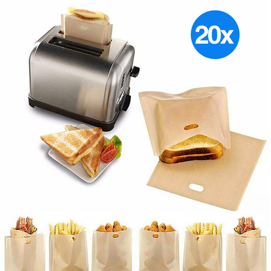20pcs Kitchen Non-Stick Toaster Bags