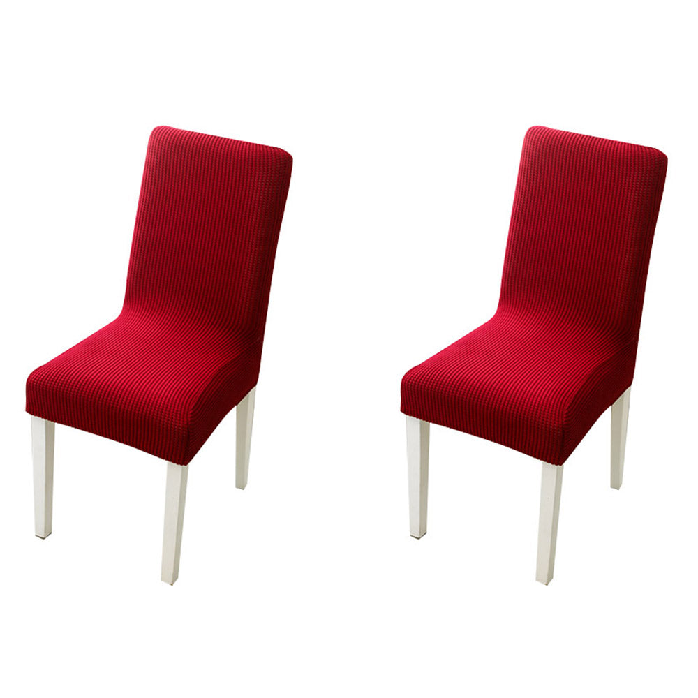 2X Home Decor Elastic Grid Chair Covers-Red