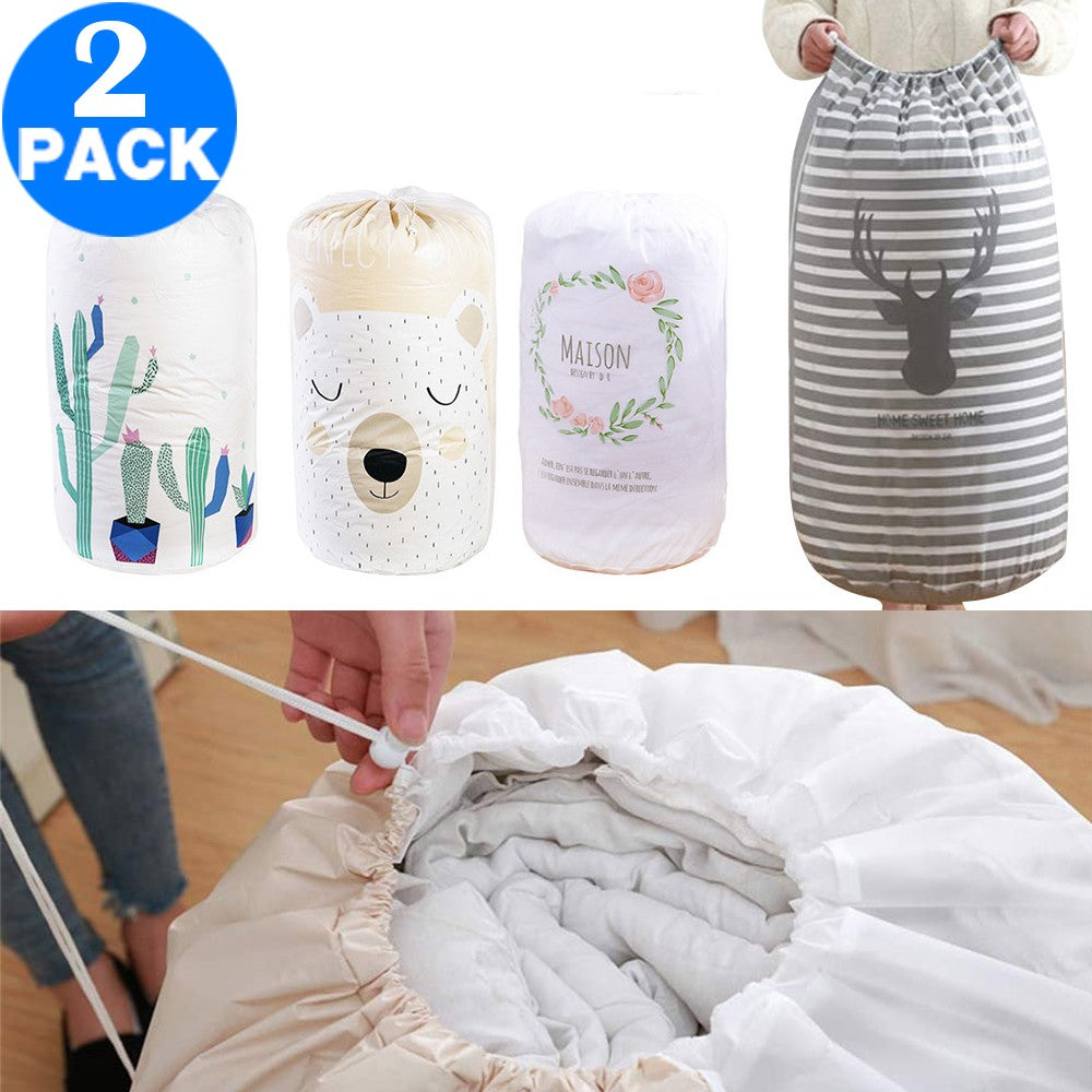 2 Pack Large Capacity Drawstring Quilt Organizer Bags