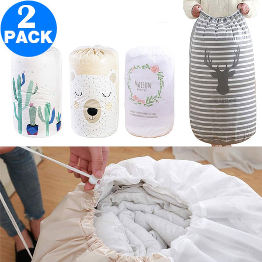 2 Pack Large Capacity Drawstring Quilt Organizer Bags